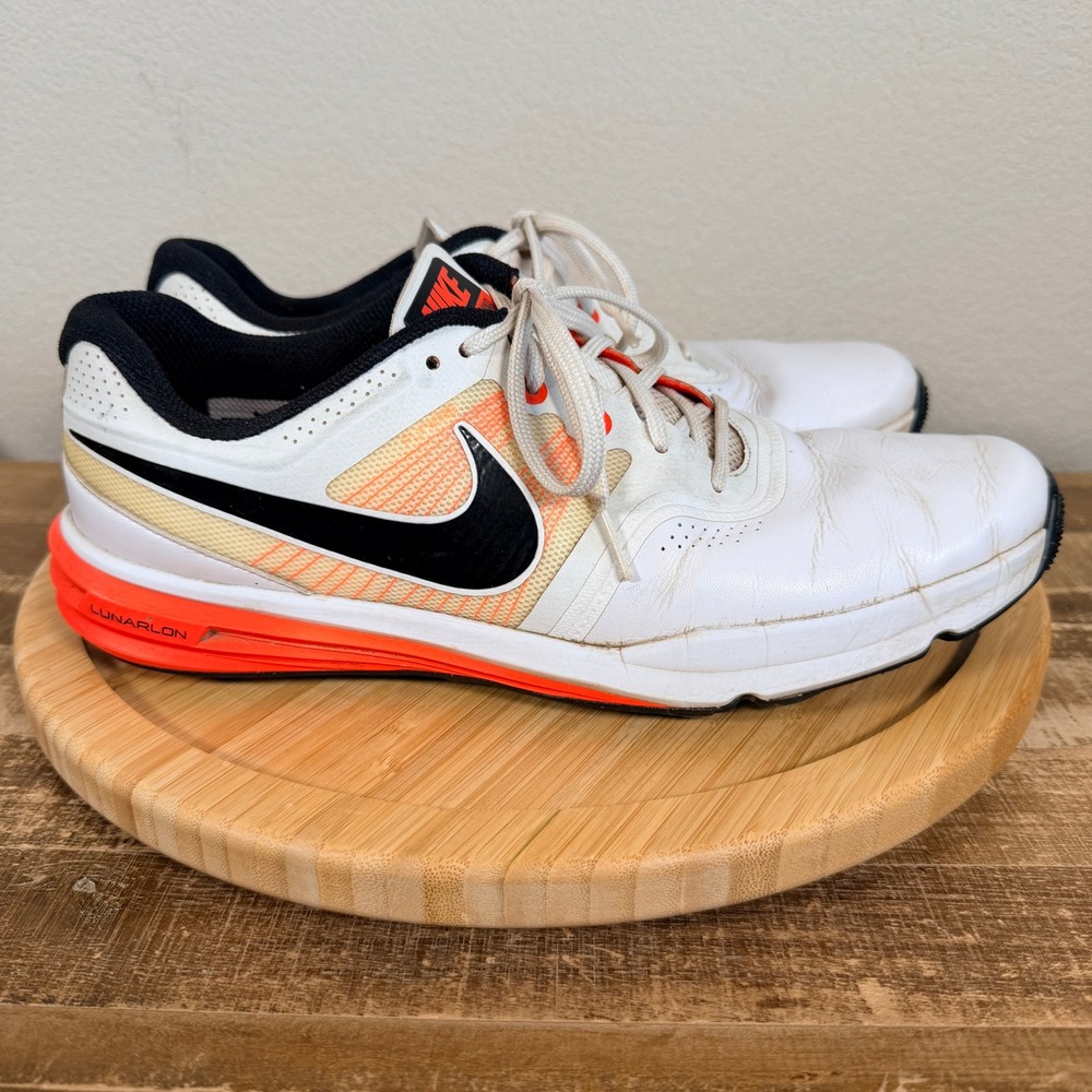 Nike Lunar Command Golf Shoes Mens 10 White Red Black Soft Spikes 704427-100